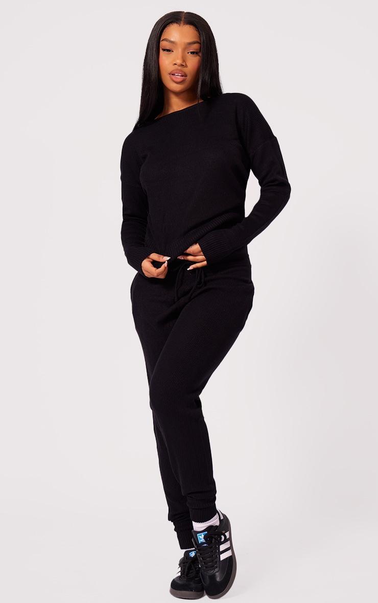 Black Knit Lounge Set Product Image