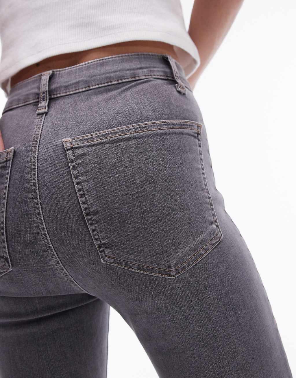 Topshop joni jeans in gray Product Image