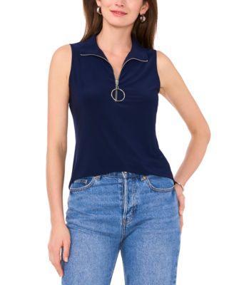 Sam & Jess Womens Sleeveless O-Zip Top Product Image