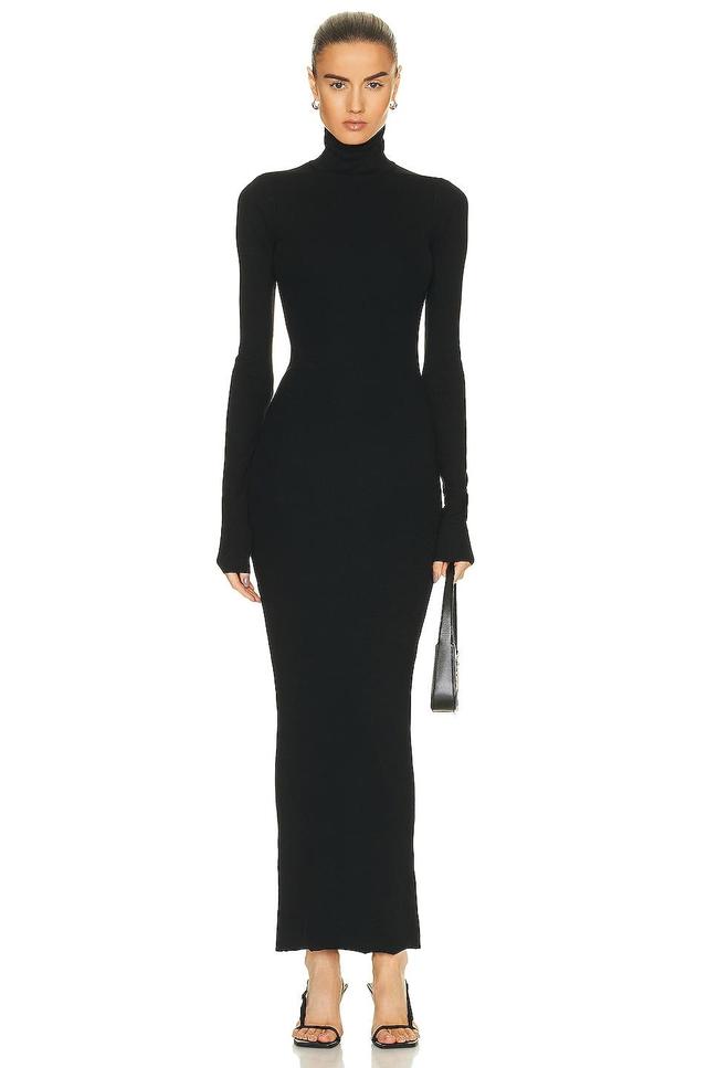 Eterne Long Sleeve Turtleneck Maxi Dress Black. (also in ). Product Image