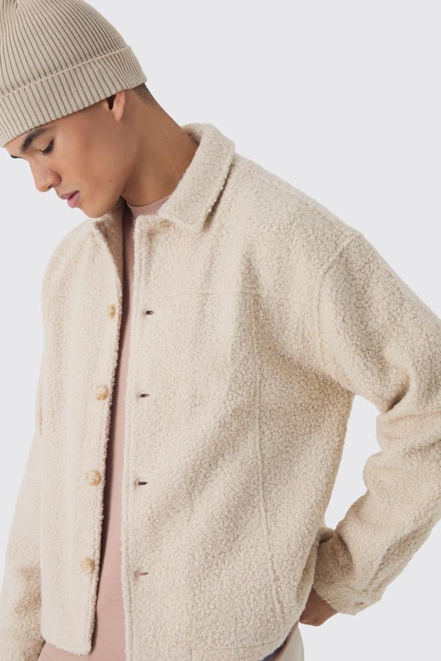 Heavyweight Oversized Boucle Overshirt | boohooMAN USA Product Image