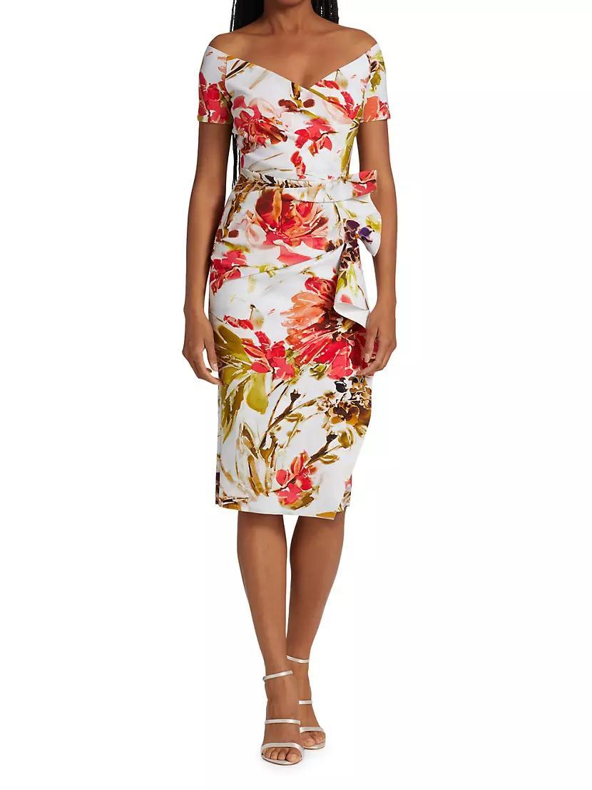 Silveria Floral Ruffle Midi Dress Product Image