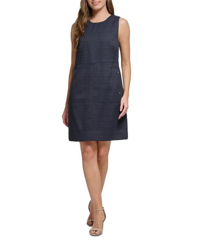 Tommy Hilfiger Womens Round-Neck Sleeveless Shift Dress Product Image