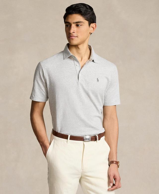 Mens Cotton & Linen-Blend Polo Shirt Product Image