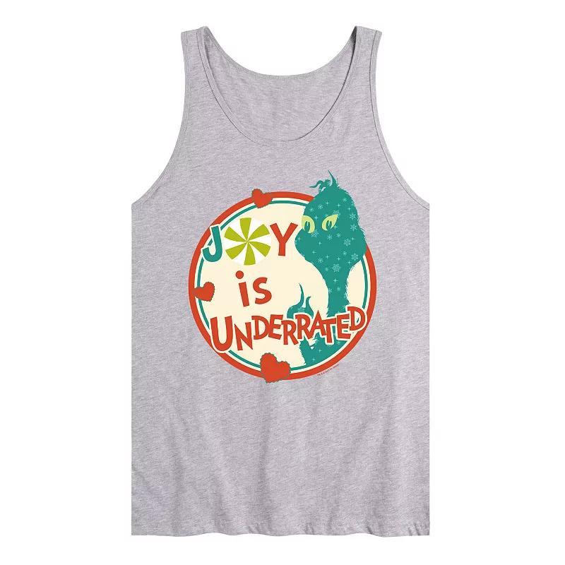 Mens Dr. Seuss The Grinch Joy Is Underrated Graphic Tank Top Grey Gray Product Image