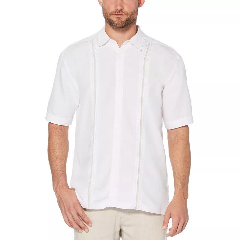 Cubavera Mens Pick Stitch Panel Short Sleeve Button-Down Shirt Product Image