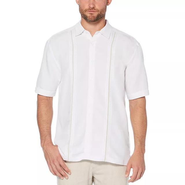 Cubavera Mens Pick Stitch Panel Short Sleeve Button-Down Shirt Product Image