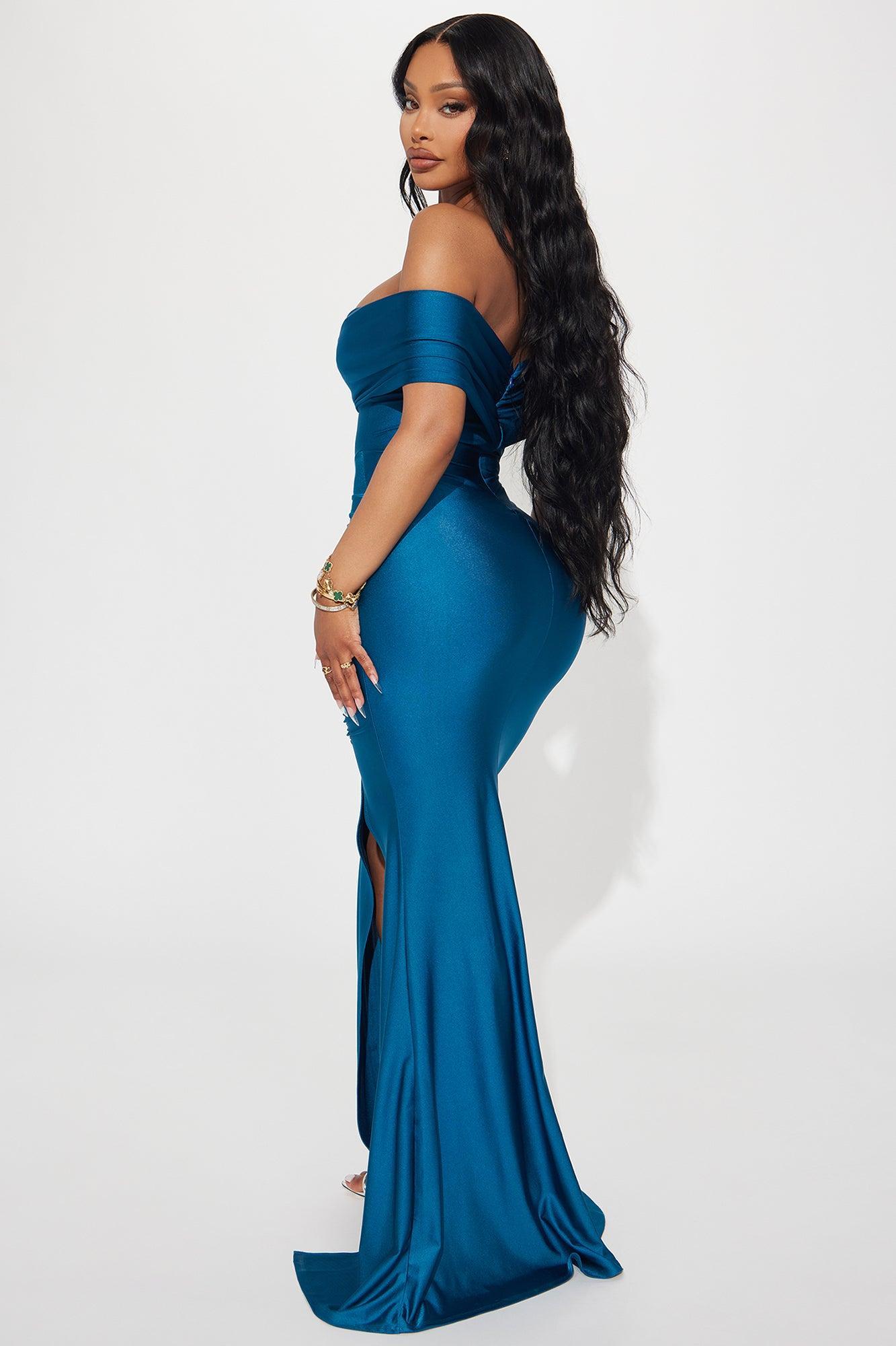 Don't Look Back Gown - Teal Product Image