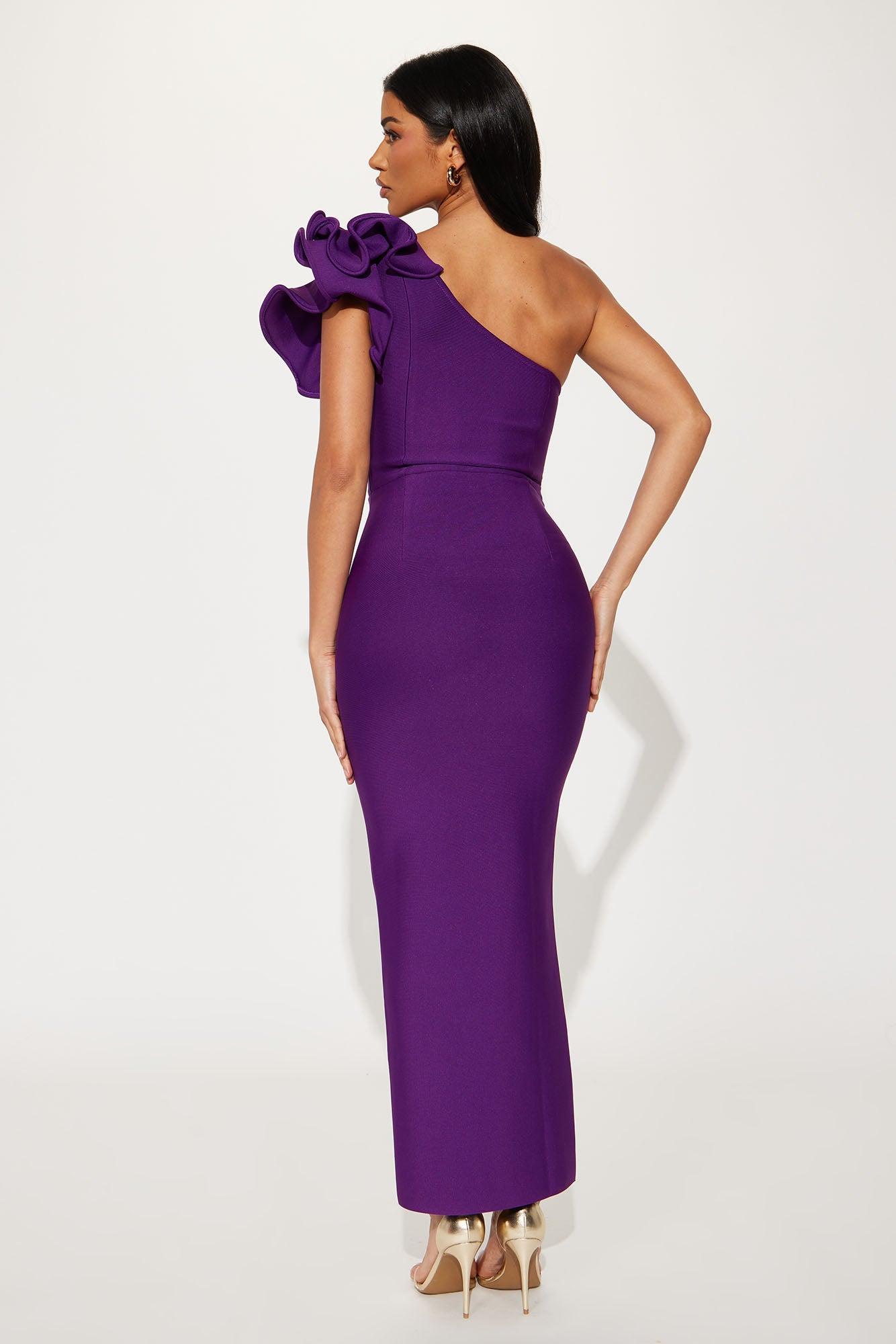 Make A Statement Bandage Maxi Dress - Plum Product Image