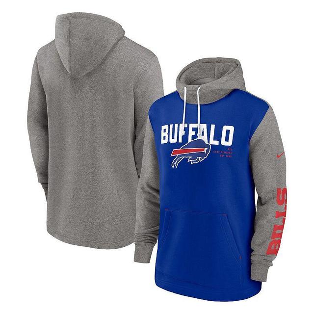 Mens Nike Royal Buffalo Bills Fashion Color Block Pullover Hoodie Product Image