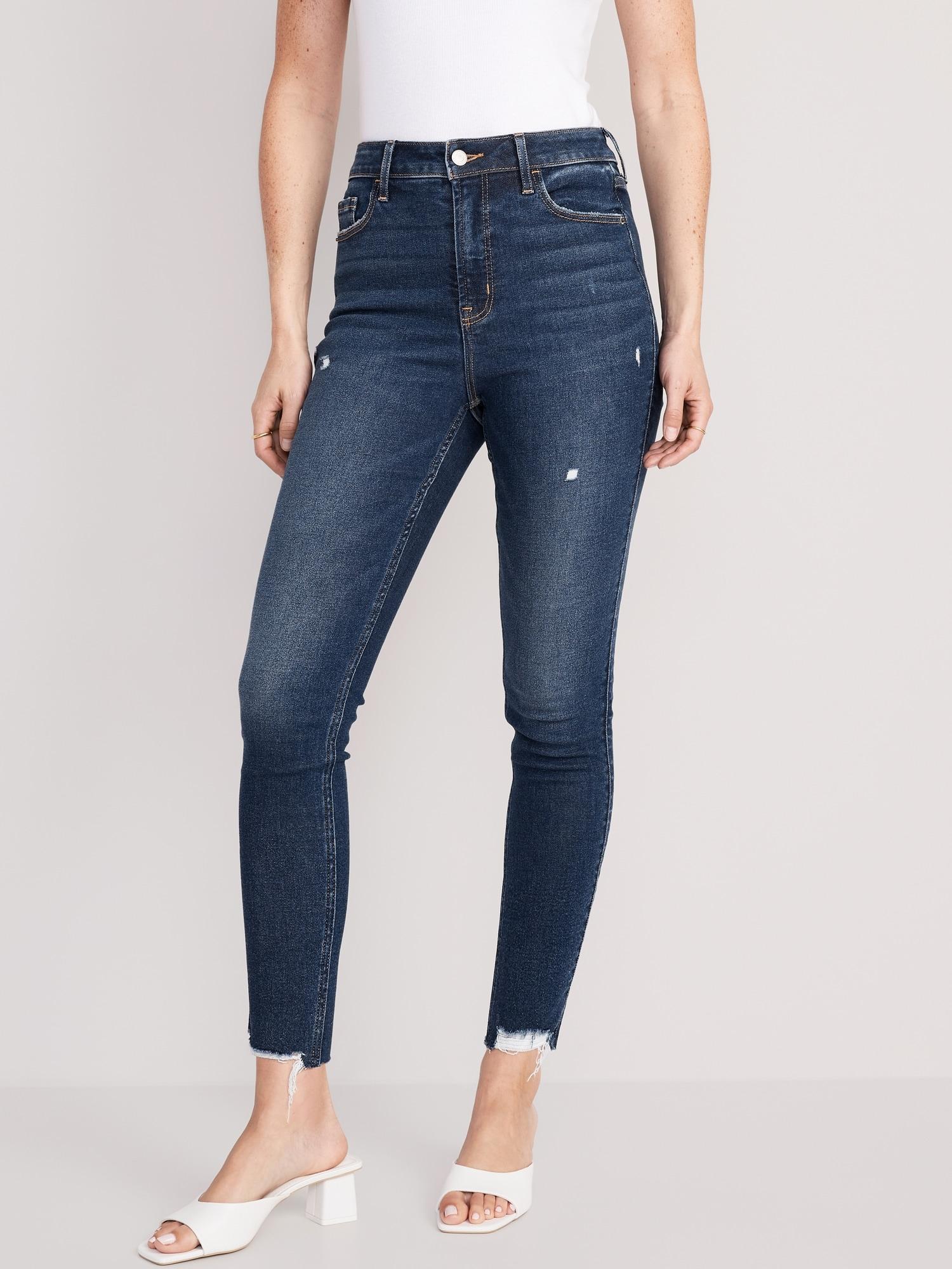 Old Navy Extra High-Waisted Rockstar 360° Stretch Ripped Cut-Off Super-Skinny Ankle Jeans for Women - Lia - female - Size: 10 product image