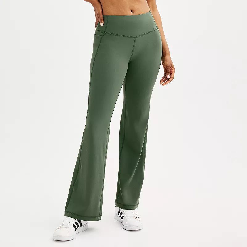 Womens Tek Gear Ultrastretch Flare Leg Pants Esta Green Product Image