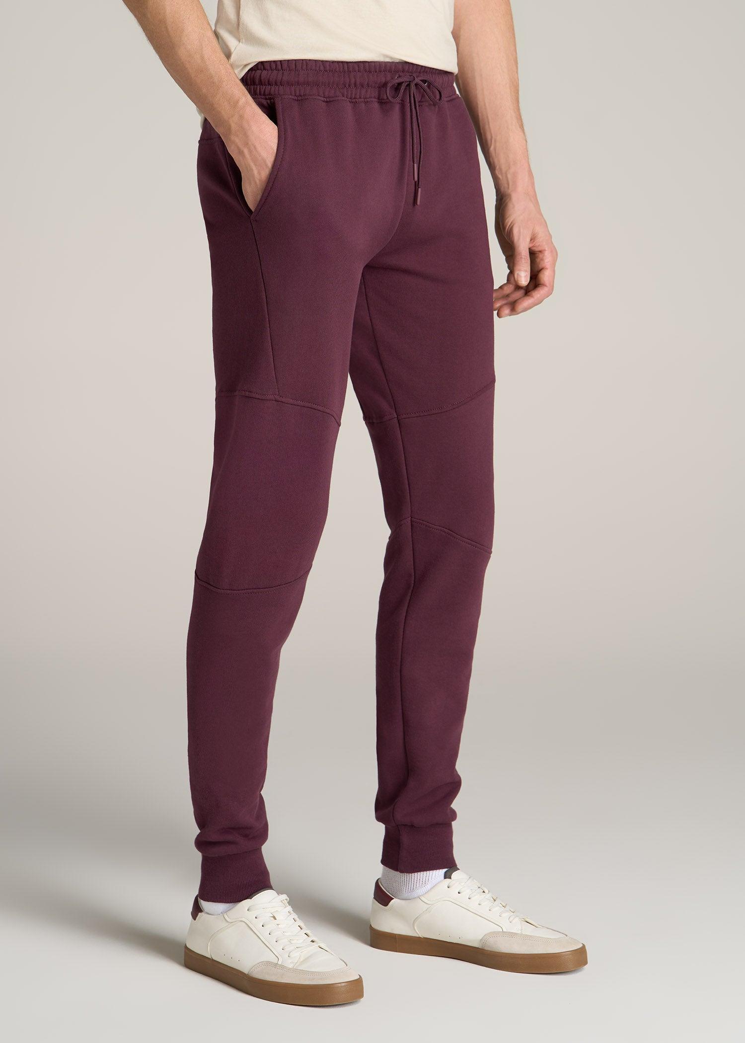 Wearever Fleece Joggers for Tall Men in Maroon Product Image