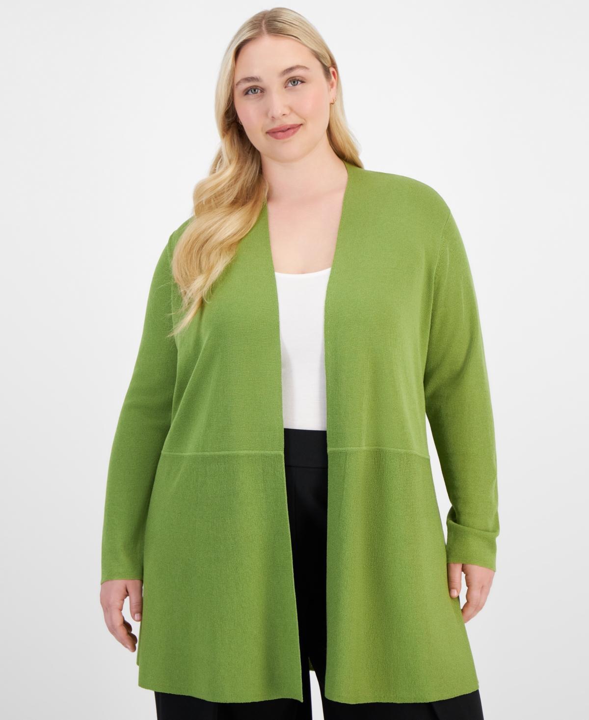 Anne Klein Plus Size Monterey Open-Front Cardigan Product Image