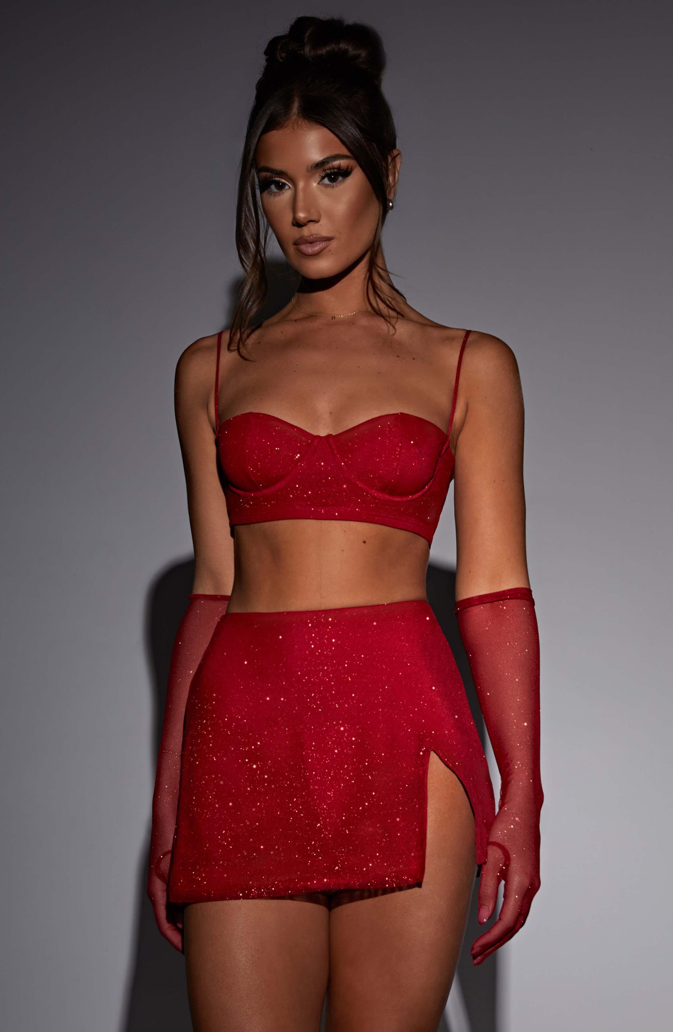 Posie Mini Skirt - Red Sparkle Product Image