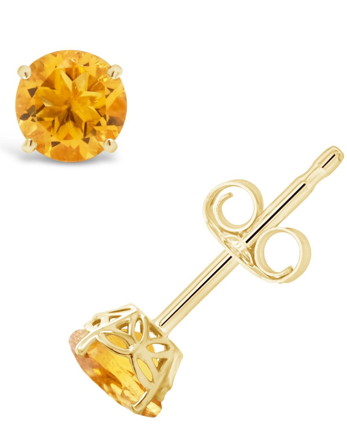 Celebration Gems 14k Gold Citrine Stud Earrings, Womens, Orange Product Image