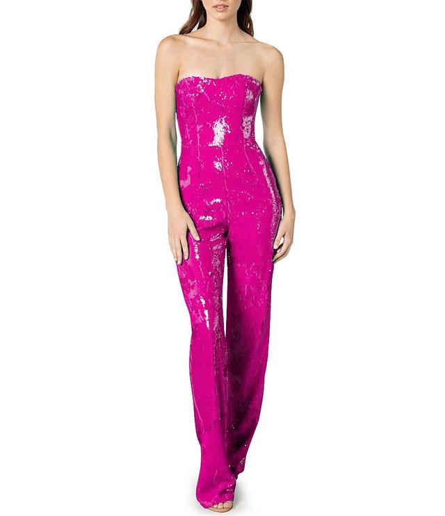 Dress the Population Andy Sequin Wide Leg Strapless Jumpsuit Product Image