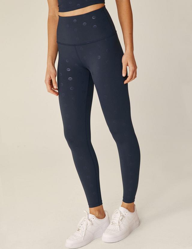 Navy Happy Face PowerShine High Waisted Midi Legging Product Image