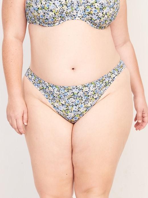 Mid-Rise Piqué Classic Bikini Swim Bottoms Product Image