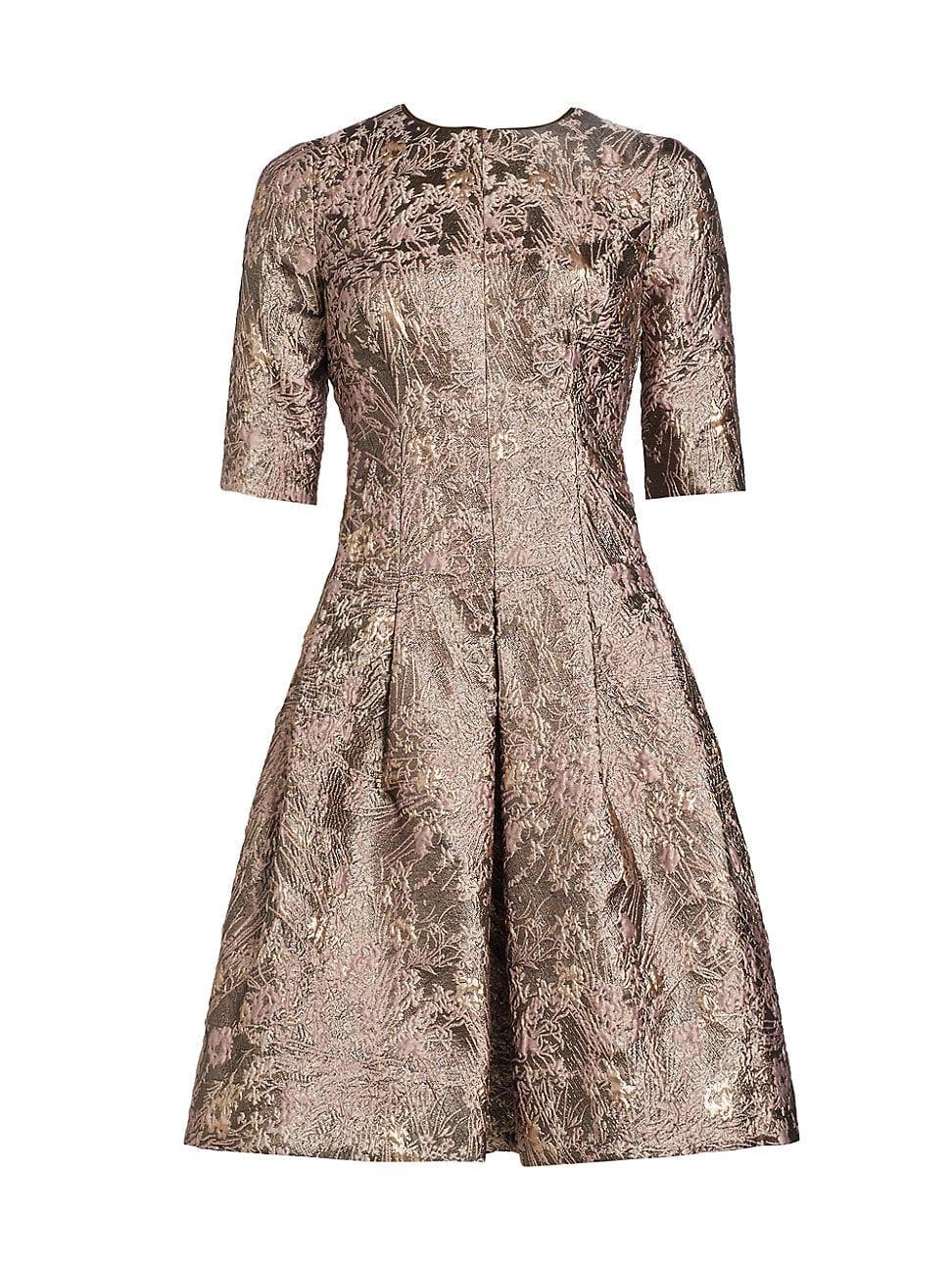 Womens Metallic Jacquard Mini-Dress Product Image