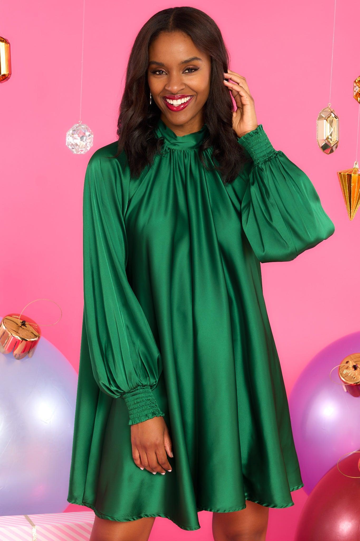 Aura Gift To Us Emerald Green Dress Product Image