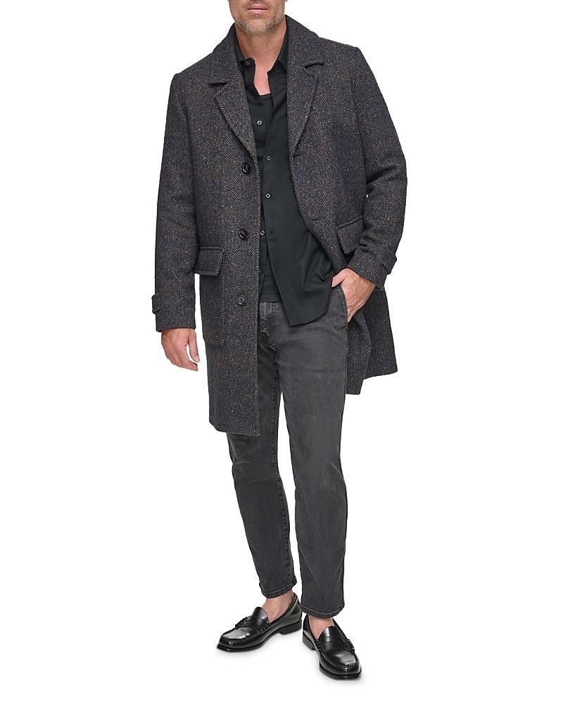 Andrew Marc Wexford Textured Herringbone Relaxed Fit Long Overcoat Product Image