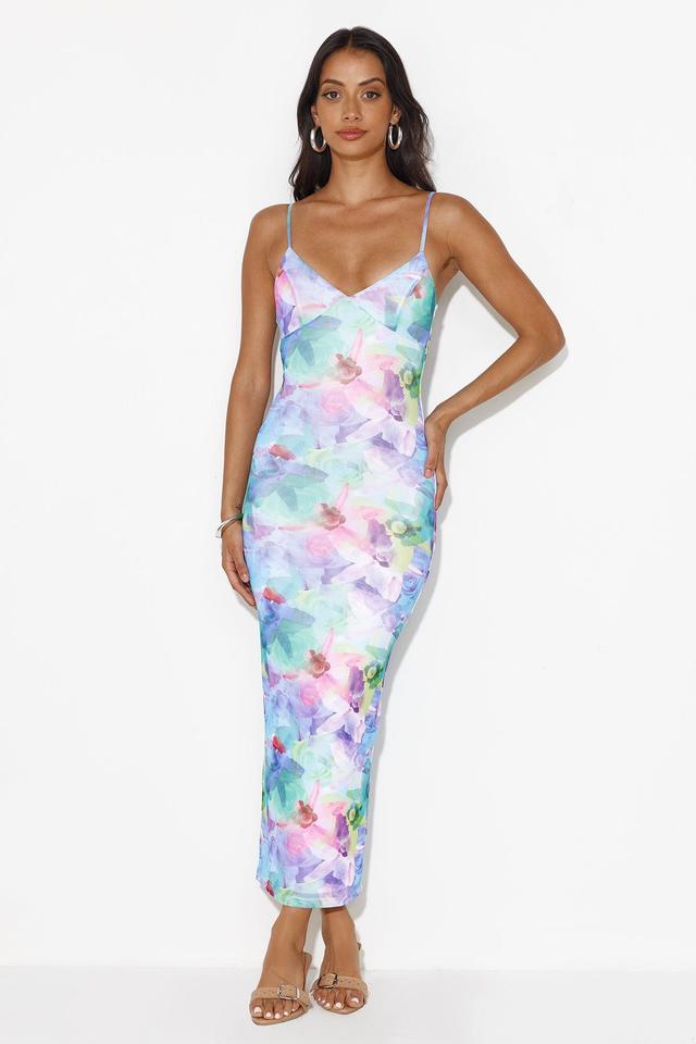 Based On You Mesh Maxi Dress Multi Product Image