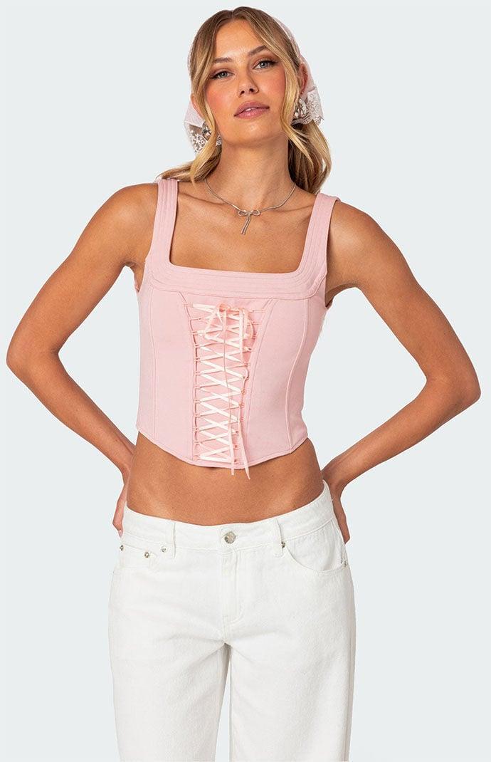 Edikted Womens Ballet Baby Lace Up Corset Product Image