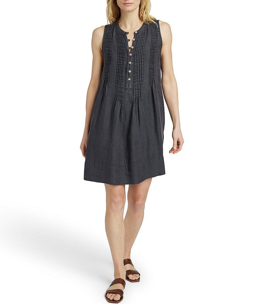 Faherty Isha Basketweave Linen Shift Dress Product Image