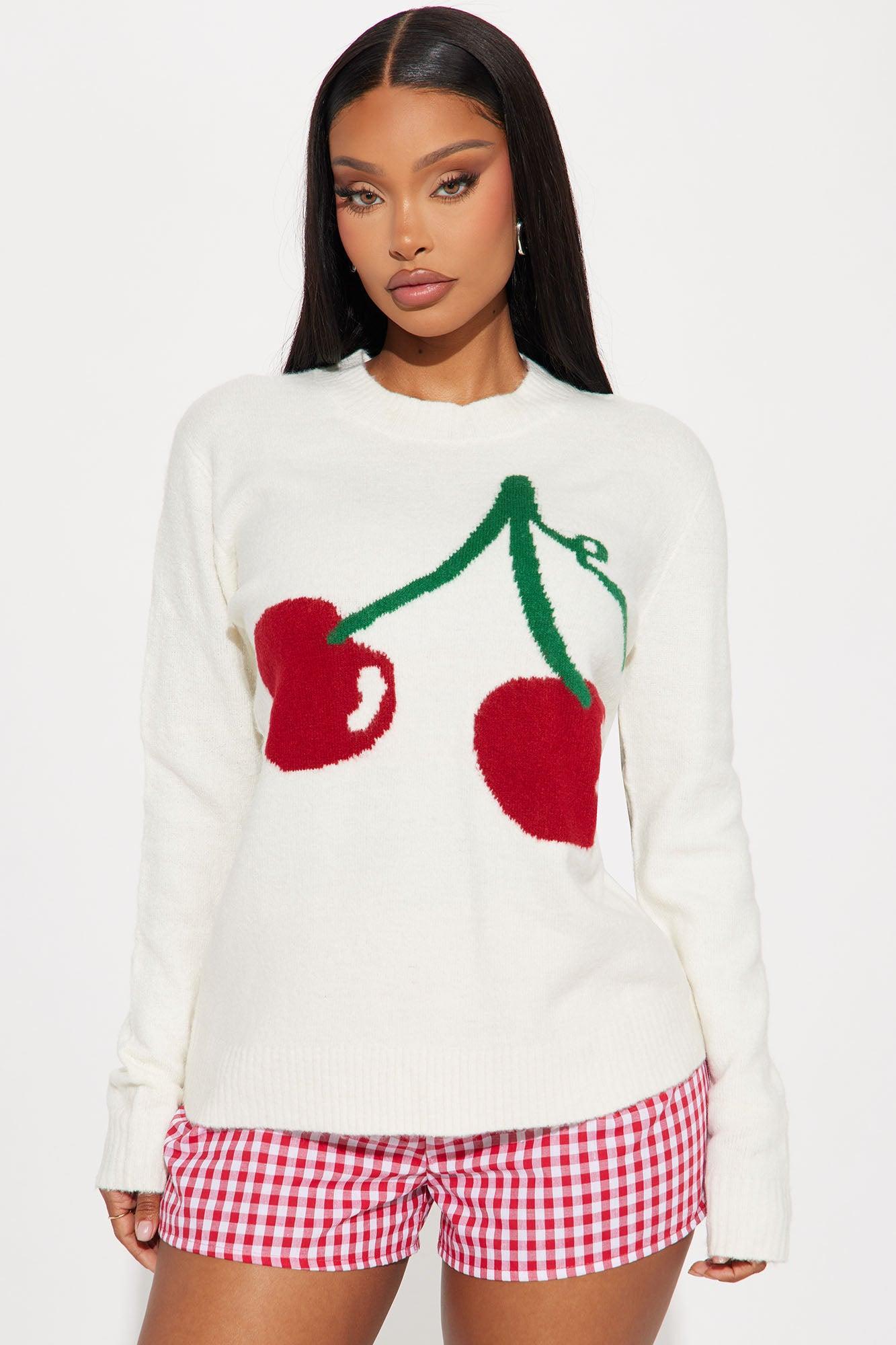 Cherry Bomb Sweater - White/combo Product Image