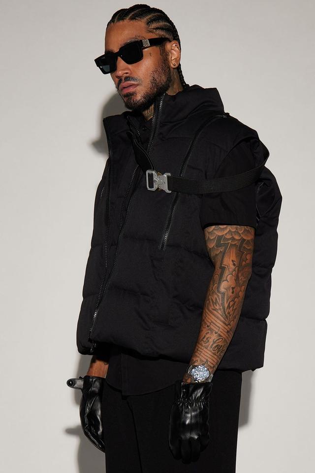 Lucid Zip Up Puffer Vest - Black Product Image