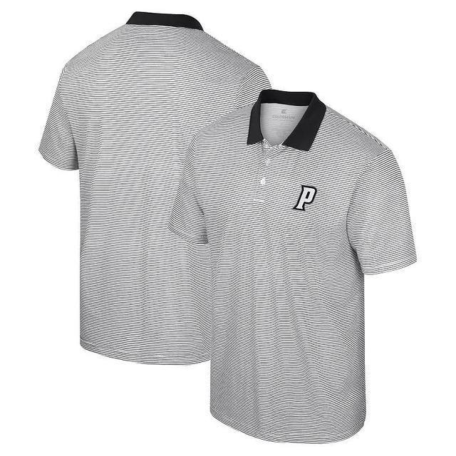 Mens Colosseum White/Black Providence Friars Print Stripe Polo Product Image