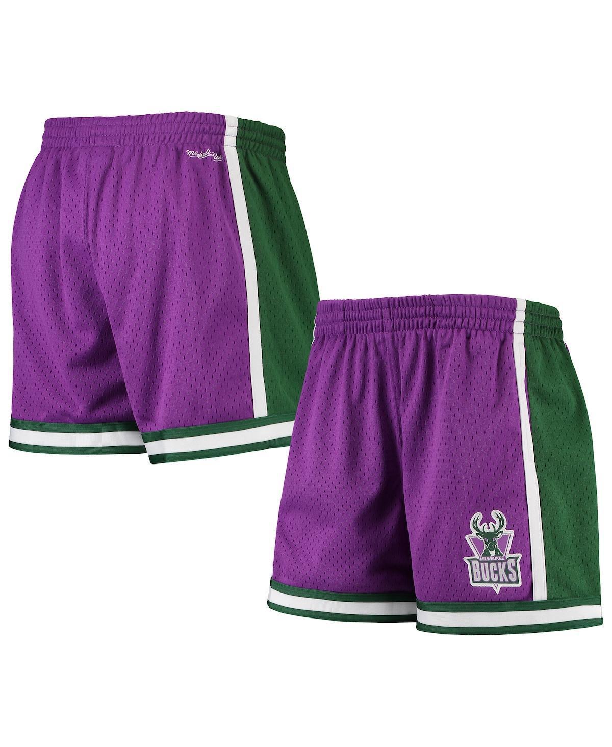 Womens Mitchell & Ness Purple Milwaukee Bucks Jump Shot Shorts Product Image