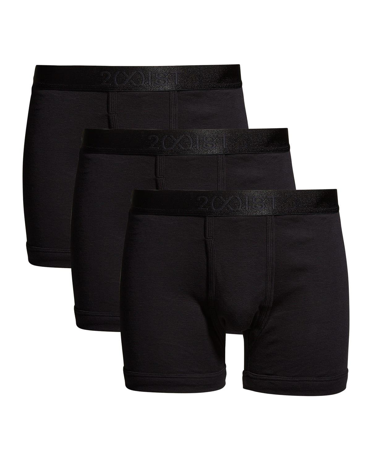 2(X)IST 3-Pack Pima Cotton Boxer Brief (Black) Men's Underwear Product Image