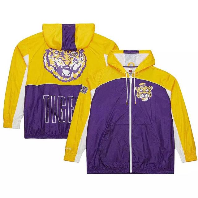 Mens Mitchell & Ness LSU Tigers Big Shot Premium Full-Zip Windbreaker Product Image