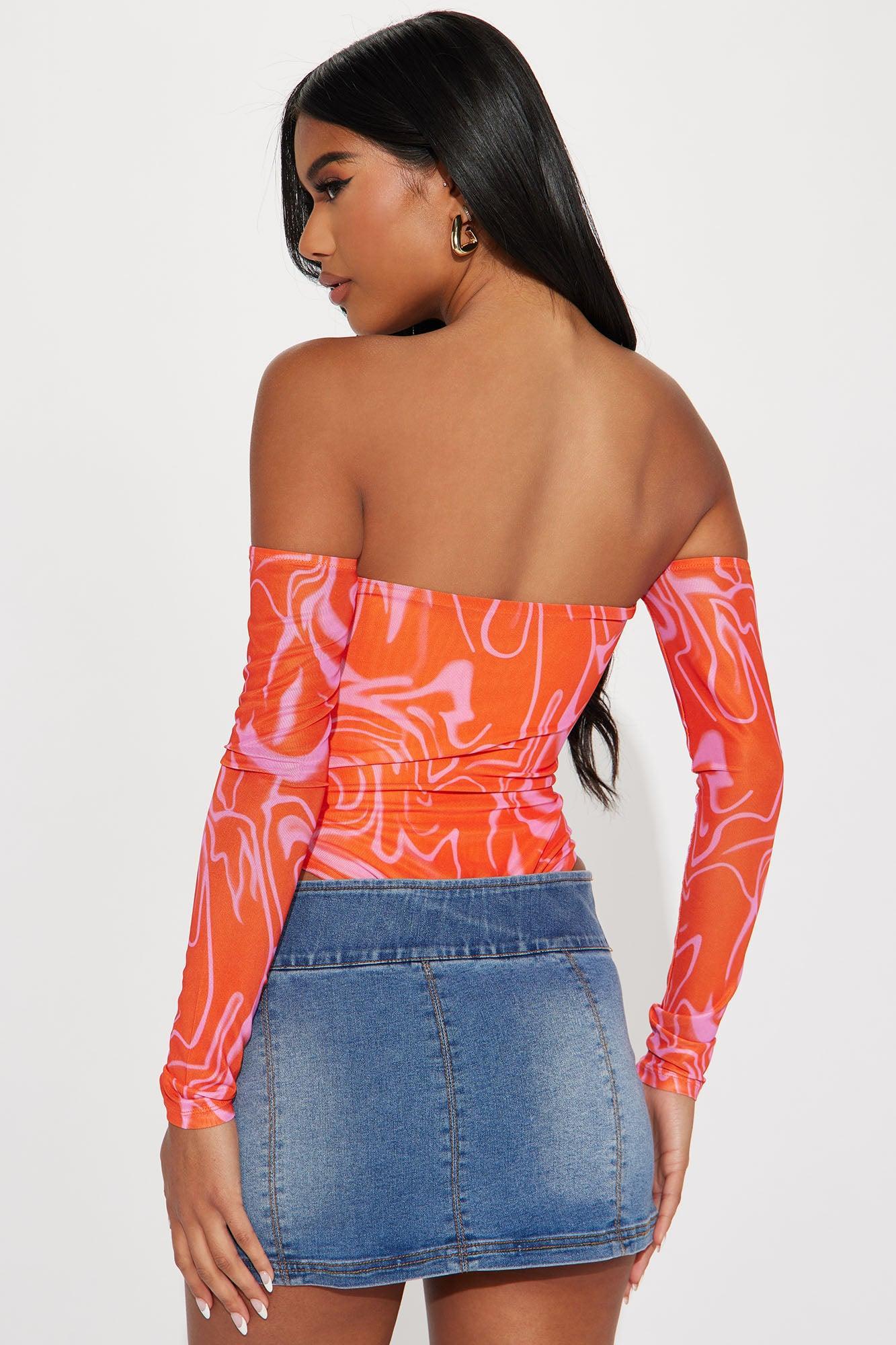 Radiate Love Bodysuit - Orange/combo Product Image