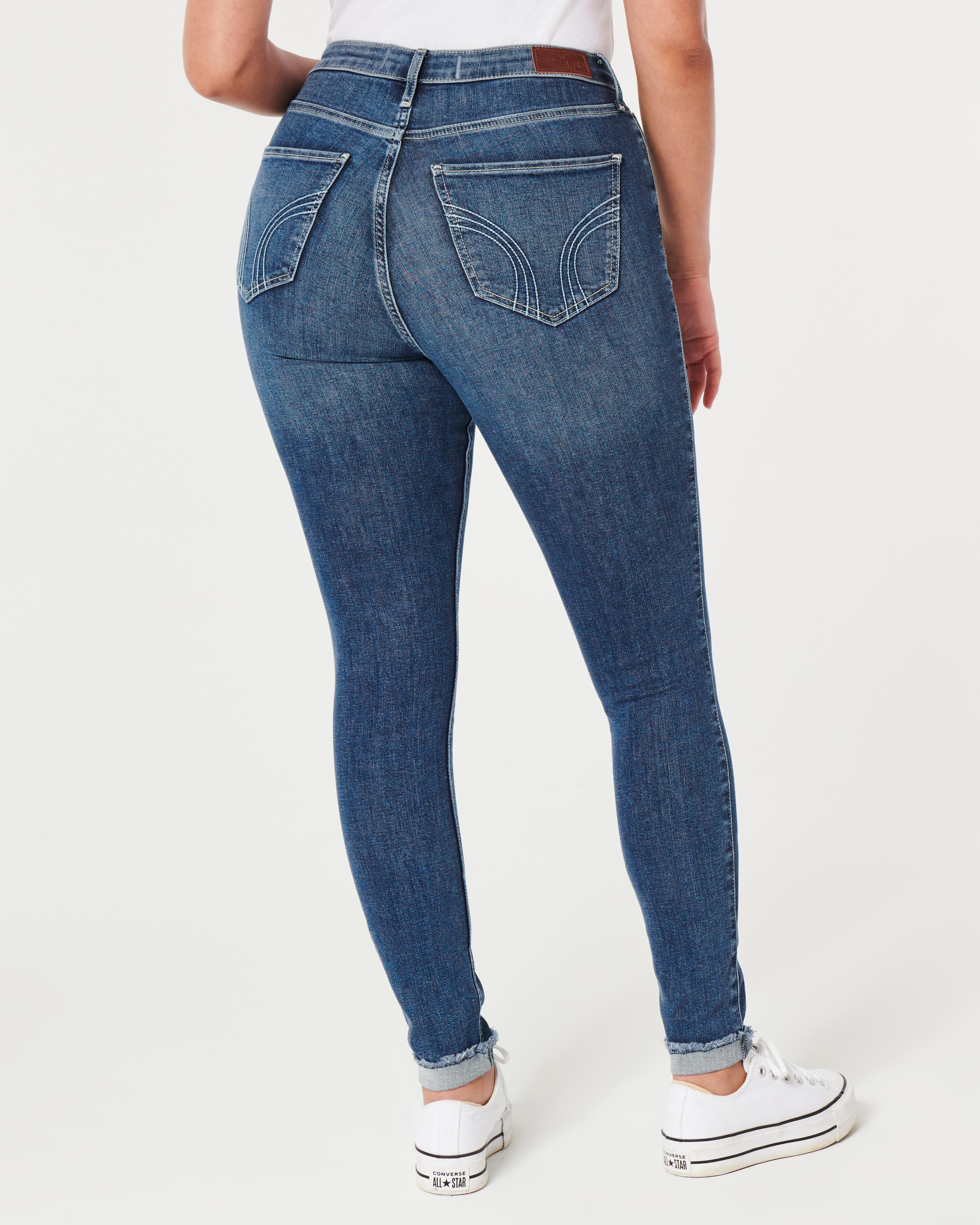 Curvy High-Rise Medium Wash Super Skinny Jeans Product Image