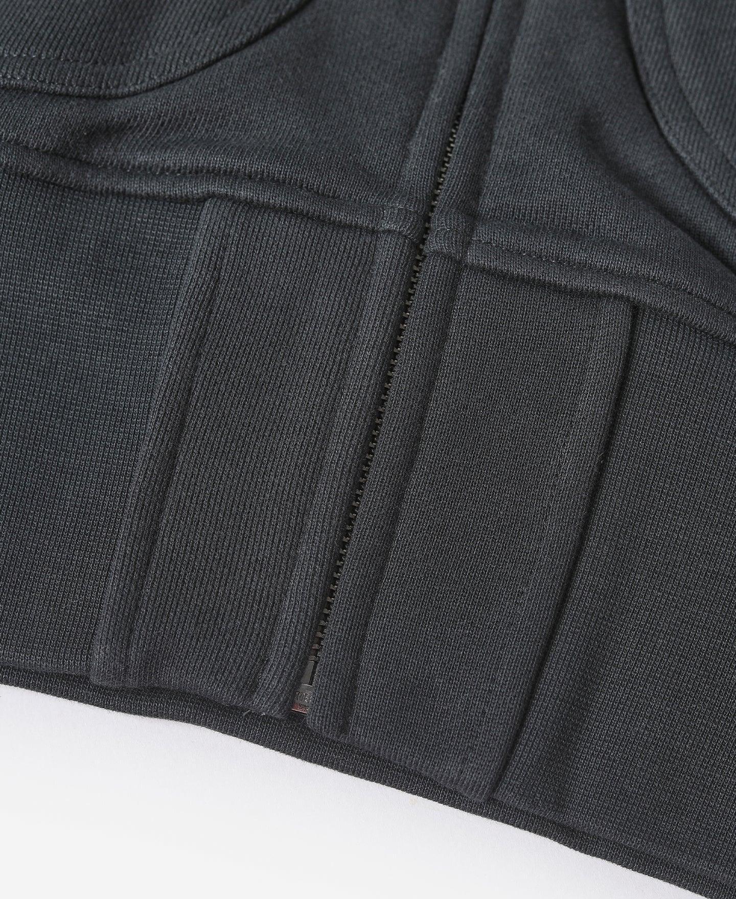 17.5 oz Terry Cloth Full-Zip Hoodie - Black Product Image