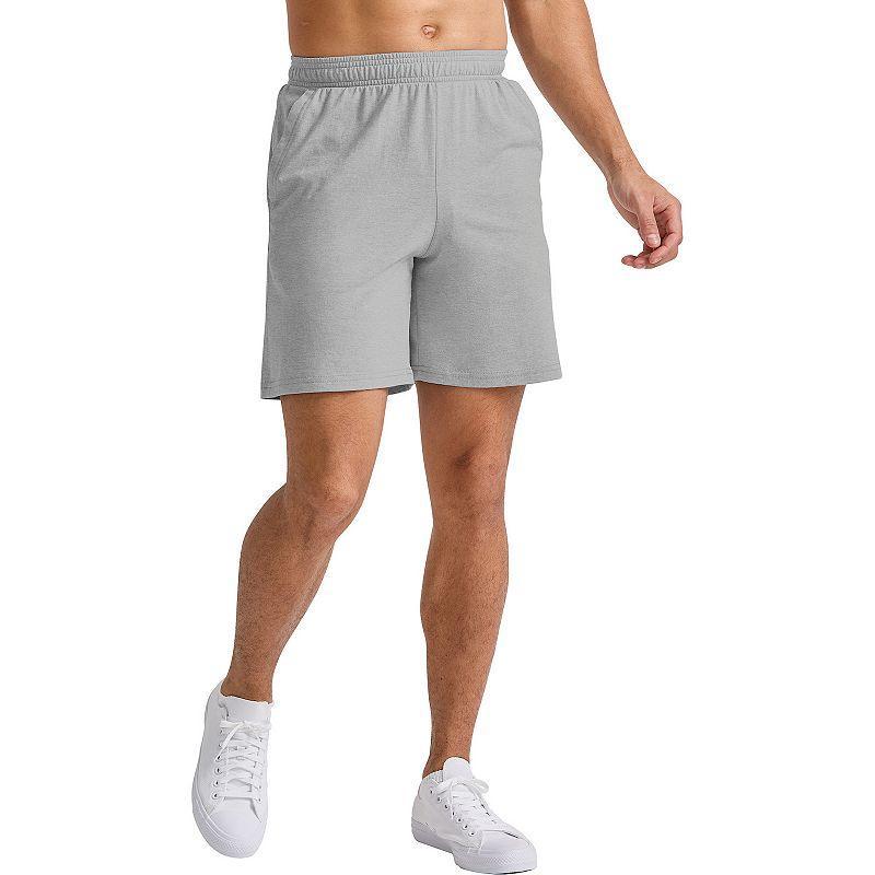 Mens Hanes Tri-blend Jersey Shorts Athletic Navy Grey Product Image