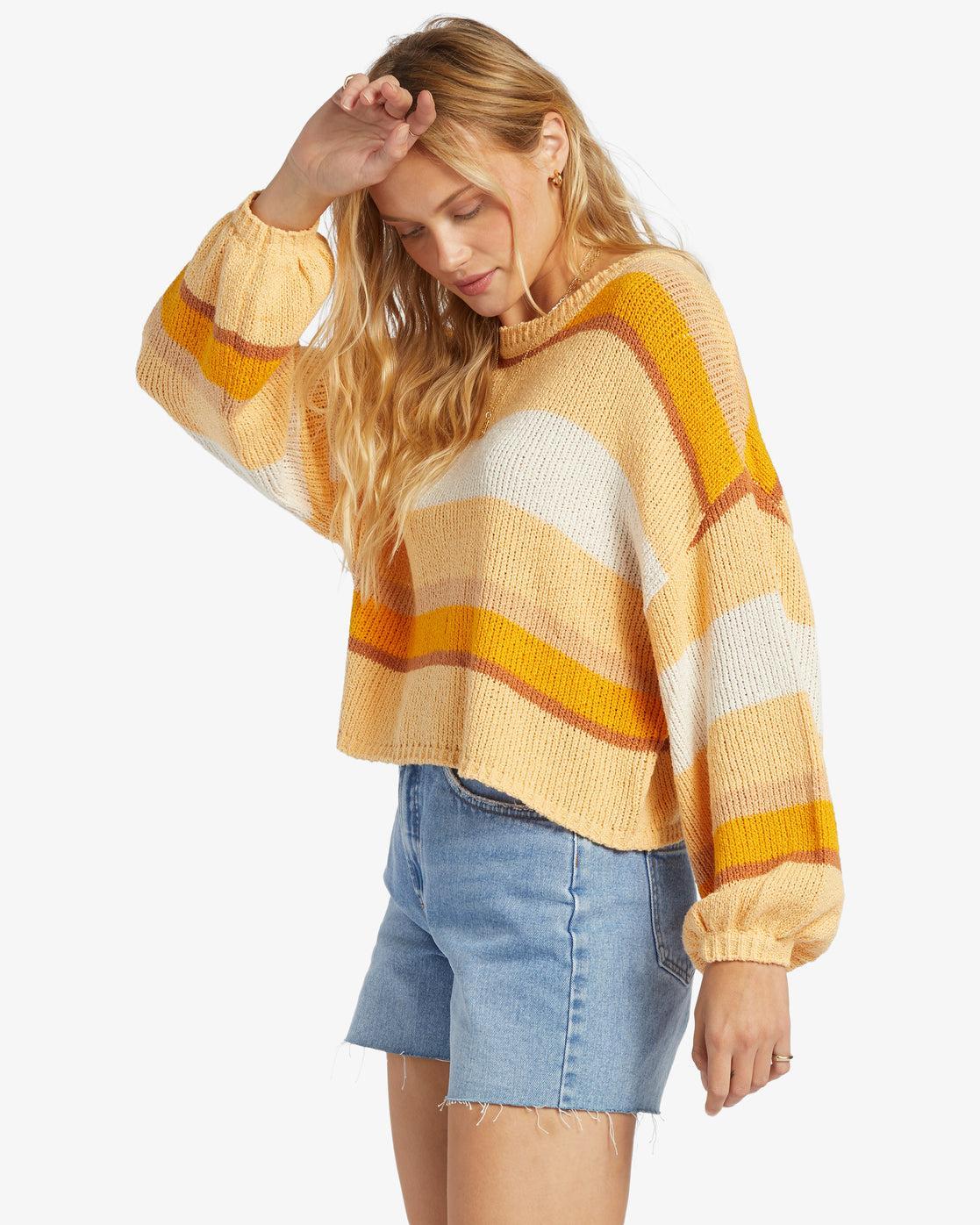 Sol Time Crew Neck Sweater - Citrus Glow Female Product Image