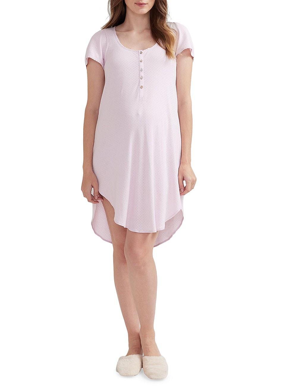 Womens The Pointelle Maternity Nursing Friendly Nightgown Product Image