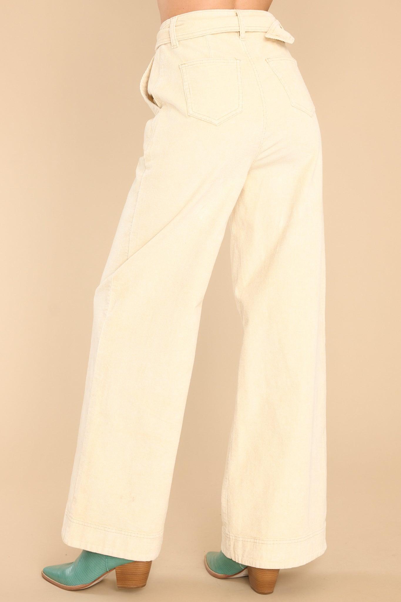 Thea Cord Cream Pants White Product Image