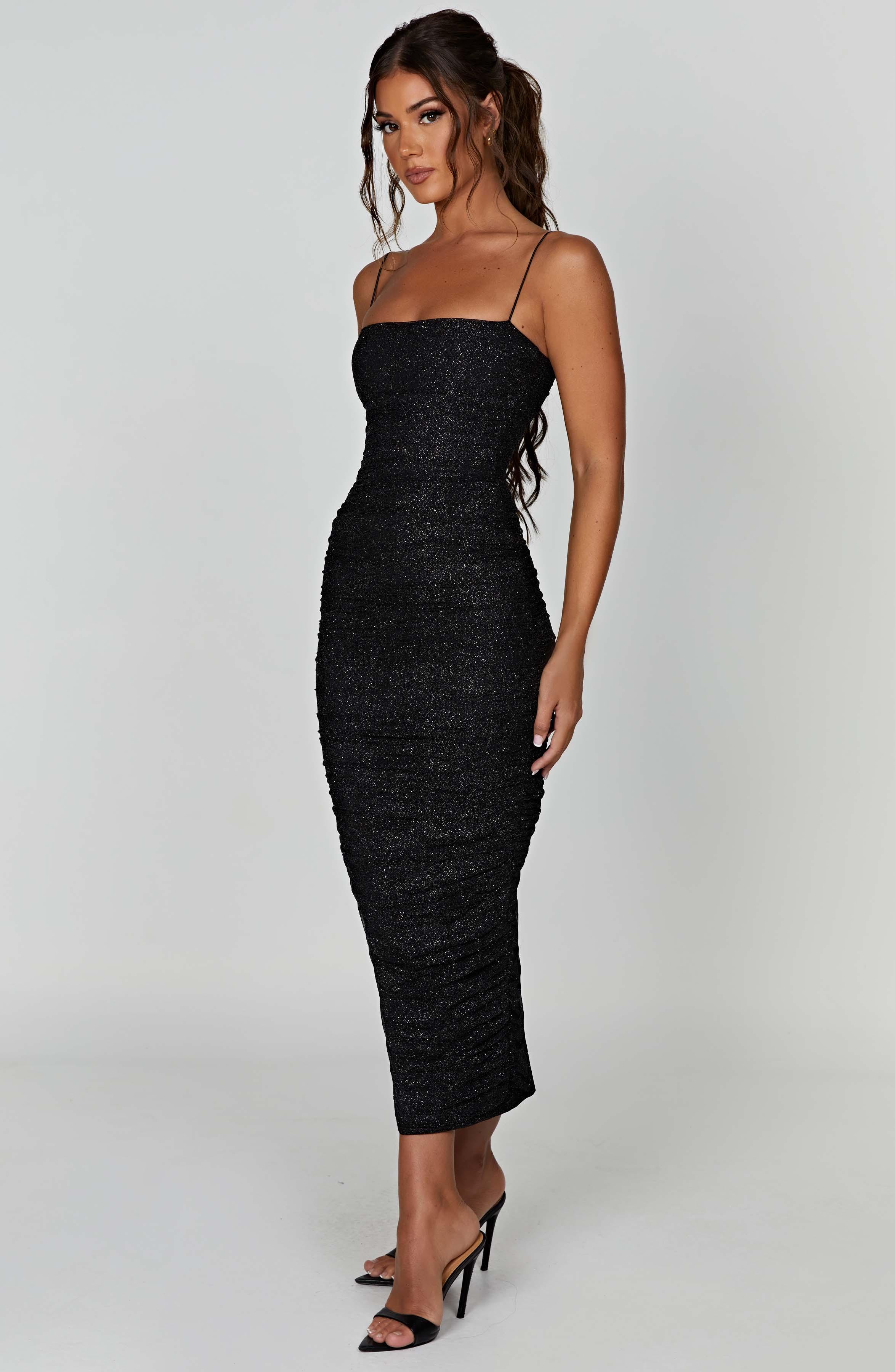 Gracie Maxi Dress - Black Sparkle Product Image