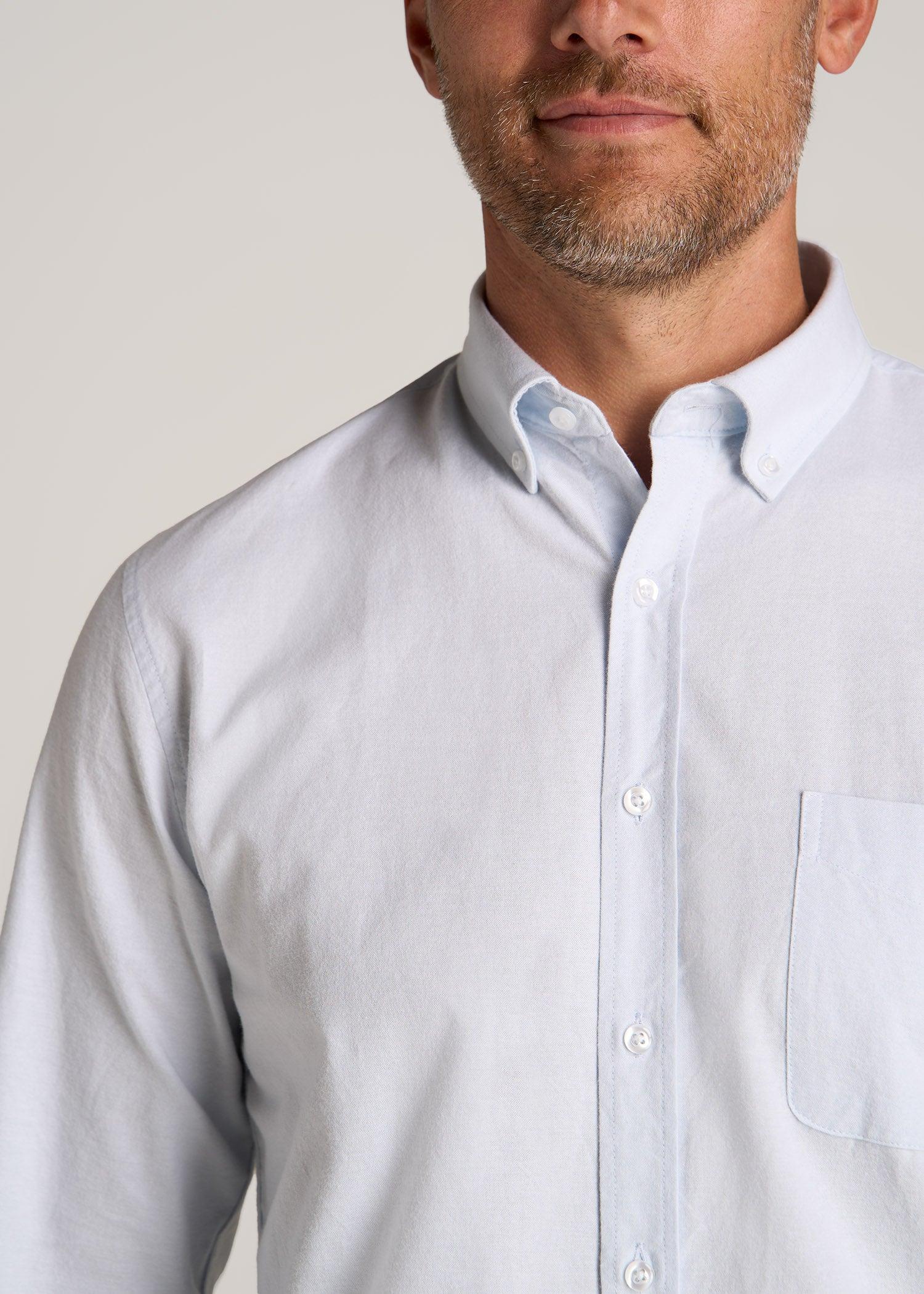 Washed Oxford Shirt for Tall Men in Light Blue Male Product Image