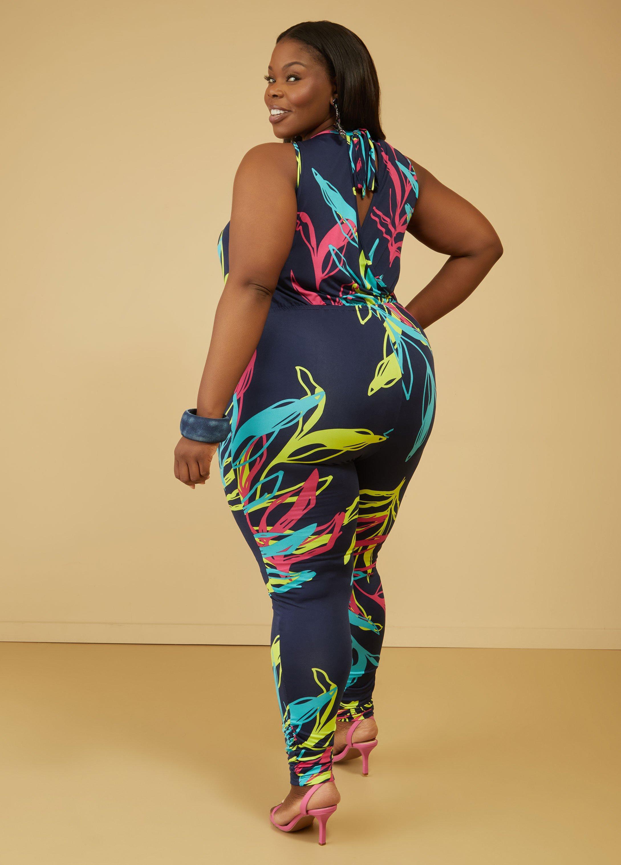 Printed Ruched Joggers Jumpsuit Product Image