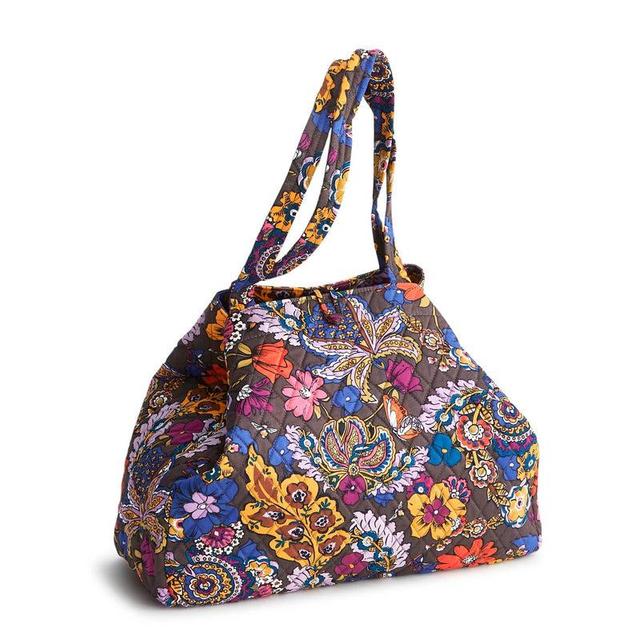 Vera Bradley Hathaway Tote Bag Women in Colorful Bouquet Brown/Purple Product Image