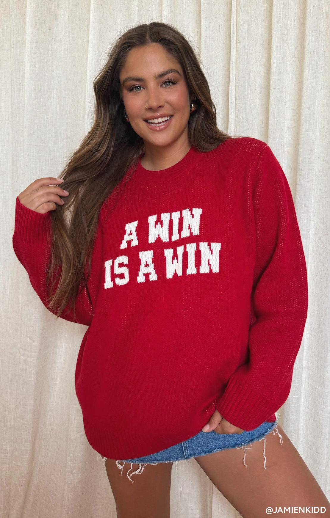 Varsity Sweater ~ Win Graphic Knit Product Image