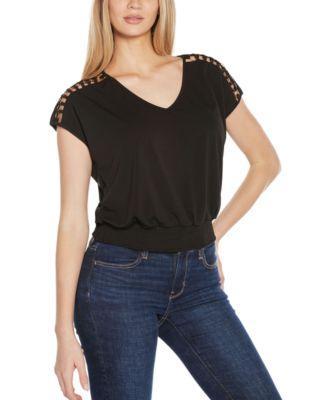 Women's Shoulder Detail Dolman Knit Top Product Image