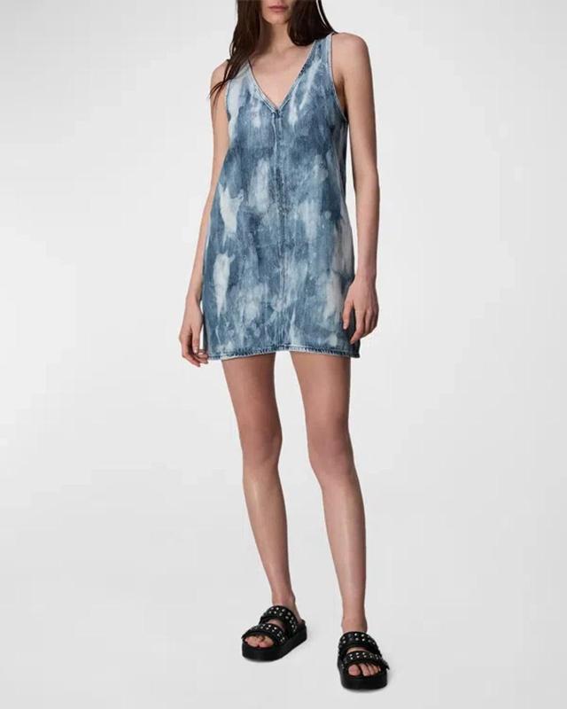 Women's Naia Tie-dye Denim Minidress In Indigo Water Color Product Image