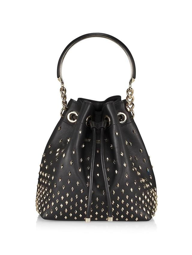 Womens Bon Bon Studded Leather Bucket Bag Product Image